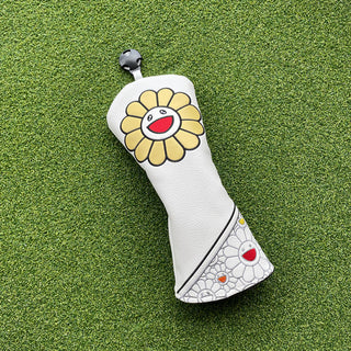 Golf Club Covers For Driver/Fairway Wood/Hybrid with Premium Synthetic Leather Material and Flower Pattern.